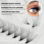 Cross-border Europe/US 10D20D tapered tip glue dot cluster long self-adhesive false eyelashes curled natural style