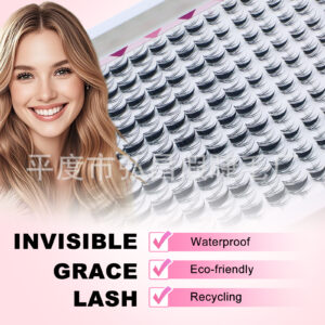 Autumn Maple Leaf 14-row Large Capacity Transparent Stem Little Devil Trilogy Natural Segmented False Lashes Soft Curled