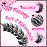 Eyelash Book 30P 40P 32 Row False Eyelash Glue Set 60P 80P Cluster Lashes Thick Segmented European American Cross-border Fluffy