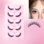 5D Fluffy Transparent Stem False Eyelashes, Large Capacity 5-Pair Set, Invisible and Seamless, Natural Firm Stem, Natural Fluffy