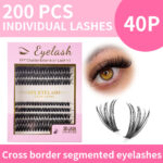 European and American cross-border DIY single-cluster false eyelashes 30/40D mixed set, natural thick and realistic classic eyelashes