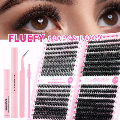 Eyelash Book 30P 40P 32 Row False Eyelash Glue Set 60P 80P Cluster Lashes Thick Segmented European American Cross-border Fluffy