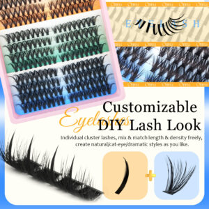 Amazon cross-border European, American, and Asian clustered thick false eyelashes, segmented curled realistic lashes DIY lashes