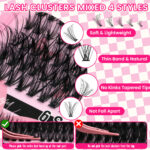 30P-100P Mixed Eyelash Book Wholesale Factory Single Cluster Natural Clear Segmented Idol False Eyelashes Curled