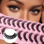 Cross-border Russian volume false eyelashes DD curl natural dense curly one-piece false eyelashes factory stable supply