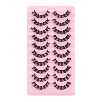 Cross-border Europe, America, Russia DD curl thick simulated curly big eye 3D imitation mink false eyelashes in stock wholesale eye tail