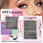 Hot-selling Amazon cross-border EU/US fake eyelash set 30D 40D 50D 60D 80D single-cluster 3D hot-melt flower lashes