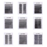 Cross-border false eyelashes export style segmented cluster thick style black band soft curly false eyelashes customizable glue-free