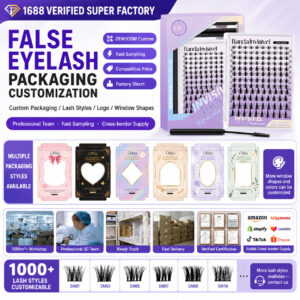 No-glue false eyelashes South American manufacturer custom 3040D cross-border false eyelashes glue type wholesale DIY eyelashes