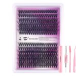European and American cross-border best-selling DIY eyelash glue set, natural and thick 280 clusters segmented flower false eyelashes wholesale