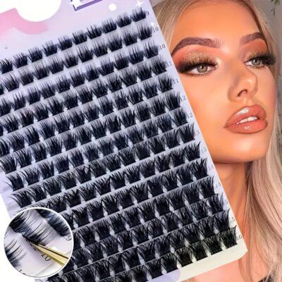 Cross-border 40D brown segment false eyelashes mixed DIY large capacity thick curly self-lash hot melt cluster manufacturer