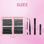 Cross-border DIY False Eyelashes 32 Rows Lash Book 30p 40p 50p - 640 Clusters Glue Tool Set D-Curl Mixed
