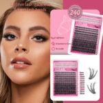 Overseas DIY cross-border single-cluster large-capacity false eyelash book D-curled natural thick classic versatile daily lash extension