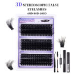 Cross-border new style DIY segmented false eyelashes 100D large capacity D curl 18mm messy thick curly eye lashes