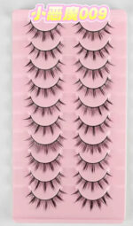 Cross-border best-selling large-capacity one-piece false eyelashes with black stem, thick, curly, fox-style false eyelashes, pair hair source factory