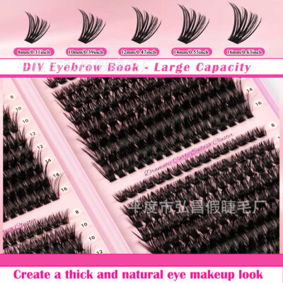 Cross-border bestseller 80D/100D mixed 32-row lash book false eyelashes factory stable supply cluster lashes