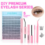 Amazon Hot Selling New DIY Lashes False Eyelash Extension Double-Ended Glue Russia Cross-Border Eyelash Kit