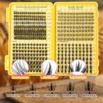 Cross-border hot-selling wheat ear pure wild fishtail autumn maple leaf 400 clusters eyelash book large capacity false eyelashes C curl mixed pack source
