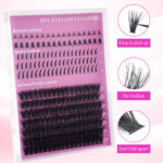 Cross-border e-commerce DIY segmented cluster lashes red box set, long cross dense false eyelashes, factory direct supply for foreign trade TK