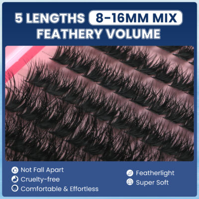 American Cross-border Fairy Wheat Stalk Fine Stem Natural False Eyelash Set 10-16mm Round Eye Enlarging