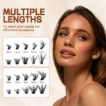 Cross-border DIY false eyelashes fluffy D-curve 30P 60P 80P 100P hot-melt cluster lashes European and American wholesale
