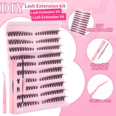 Cross-border Amazon DIY single-cluster segmented fluffy false eyelash set, thick style, hot-melt self-lash extension, 10 rows