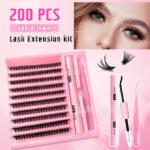 EU-US Cross-Border Best-Selling False Eyelashes 30D 40D 50D Segmented Hot-Melt Flare Lash Set 200 Clusters Voluminous 3D DIY