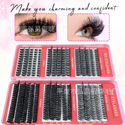Cross-border bestseller, 6 styles DIY new large-capacity mixed lash book, thick and curled, 8-16mm, factory