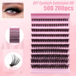 Cross-border large-capacity DIY segmented eyelash extensions D-curve thick fluffy soft single cluster lashes 8-16mm