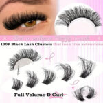 Cross-border best-selling false eyelashes 60D single cluster segmented self-lashing 3D thick curly fluffy cluster large capacity