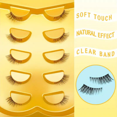 Half-eye false eyelashes 3D cross-border false eyelashes cat eye natural thick eye tail lengthening one-piece false eyelashes transparent stem