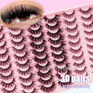 European and American cross-border bestseller, Amazon 30 pairs blister box imitation mink false eyelashes wholesale, soft eyelashes