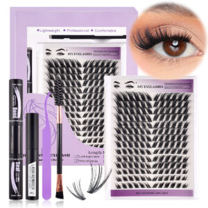 European and American cross-border new style 168 clusters of slanted flying single cluster flower lashes, natural and soft, self-applied segmented DIY lash kit