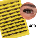 Cross-border 40D brown segment false eyelashes mixed DIY large capacity thick curly self-lash hot melt cluster manufacturer