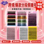 Hot-selling in Europe and America D-curve DIY single-cluster volume lashes large-capacity self-lash extension curly thick mixed-style false eyelashes wholesale