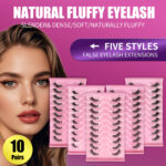 Foreign trade cross-border half-eye style false eyelashes, ten pairs per pack, in stock wholesale, one-piece black band fox-style curled false eyelashes