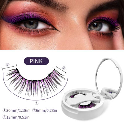 Cross-border new magnetic false eyelashes, colored lashes, glue-free magnetic lashes, natural and comfortable beginner false eyelash set