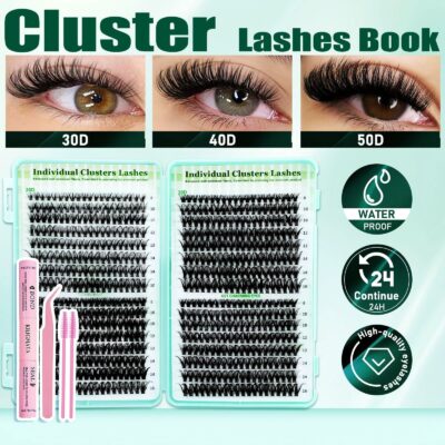 False eyelash set cross-border trade eyelash book D-curve Amazon segmented self-lash extension kit