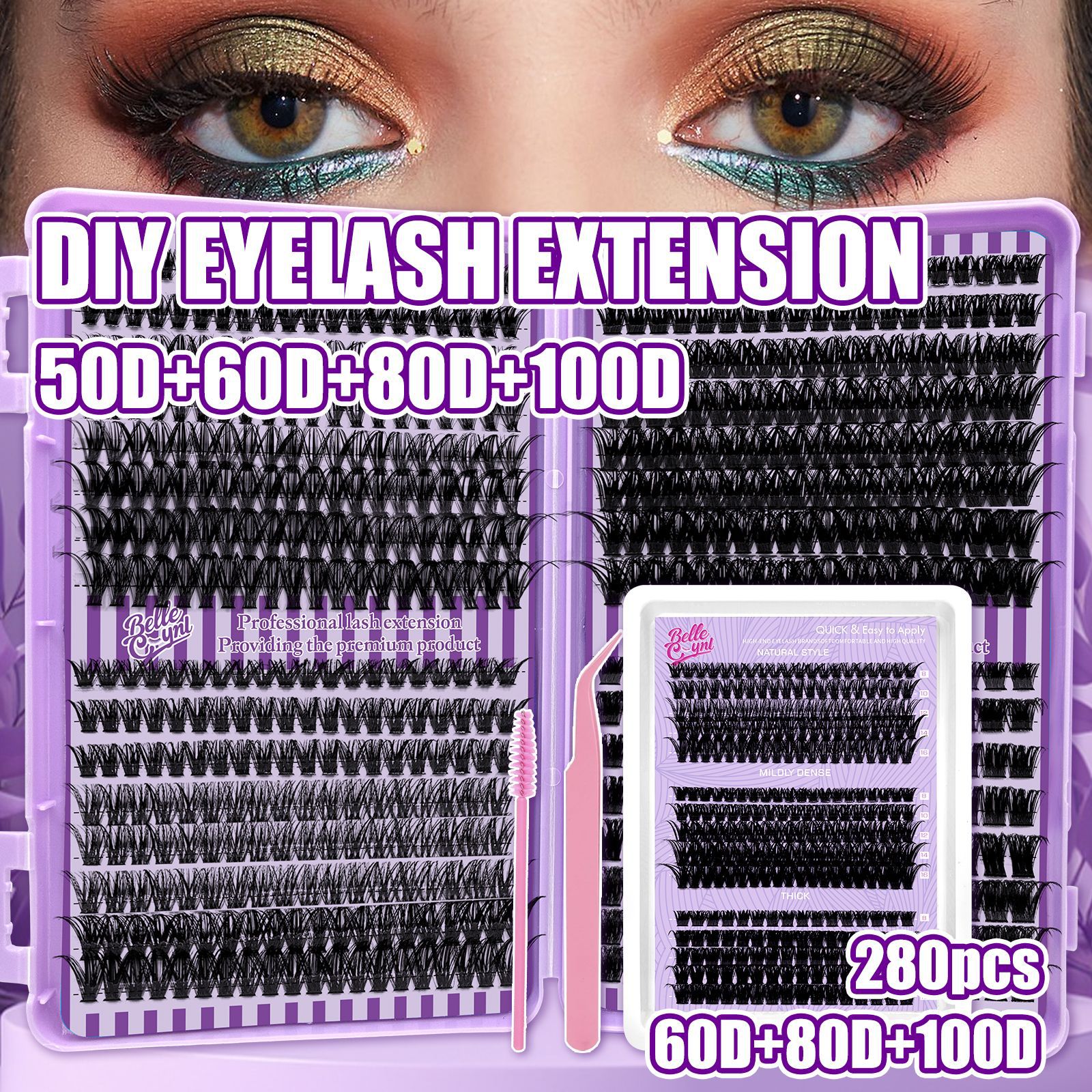 o1cn01scth2a1pvyfcwzwqi 2219025691847 0 cib.jpg European and American cross-border bestseller 40-100D curved single-cluster false eyelashes DIY segmented thick curly eyelashes large capacity