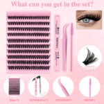Cross-border 40D brown segment false eyelashes mixed DIY large capacity thick curly self-lash hot melt cluster manufacturer