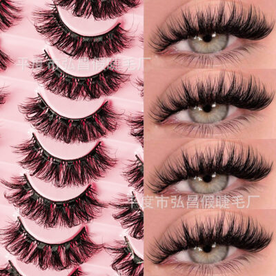 European and American cross-border bestseller, large capacity, paired lashes, European and American style false eyelashes, 30 pairs per pack, thick, natural, curled, from the source factory.