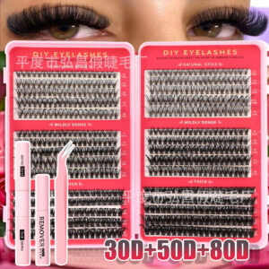 Cross-border bestseller DIY 30D50D80D large-capacity mixed eyelash book, thick and curly 8-16mm, factory soft false eyelashes