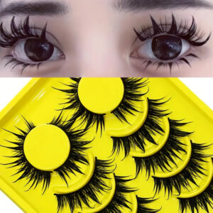 Wholesale comic wet tip little devil false eyelashes, black stem, thick, one-piece, full strip, natural simulation thick style