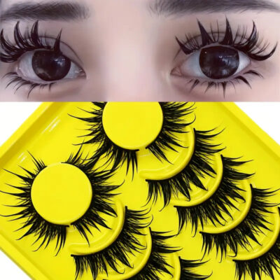 Wholesale comic wet tip little devil false eyelashes, black stem, thick, one-piece, full strip, natural simulation thick style