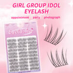 Large capacity segmented false eyelashes, European and American comic Barbie, lazy person camera-ready, thick and ultra-fine stem single cluster eyelashes wholesale