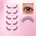 5D Fluffy Transparent Stem False Eyelashes, Large Capacity 5-Pair Set, Invisible and Seamless, Natural Firm Stem, Natural Fluffy