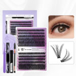 Cross-border best-selling DIY segment false eyelashes kit with dual-head glue and large capacity single-cluster false eyelashes gift box design