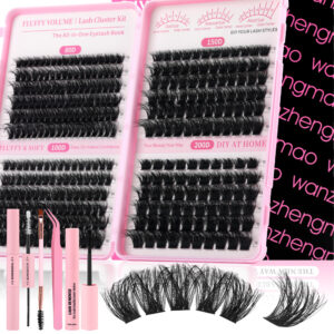 80D200D Fluffy Messy Segmented Doll Lashes 5D 3D Multi-Layer Extension 10-18mm Thick False Eyelashes Lash Book