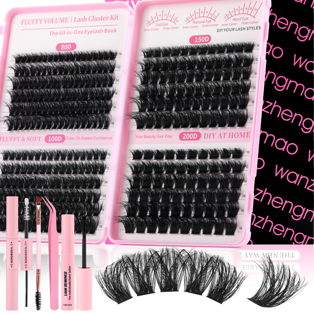 o1cn01tktdzn2eec4mdo7sc 2215841308713 0 cib.jpg 80D200D Fluffy Messy Segmented Doll Lashes 5D 3D Multi-Layer Extension 10-18mm Thick False Eyelashes Lash Book