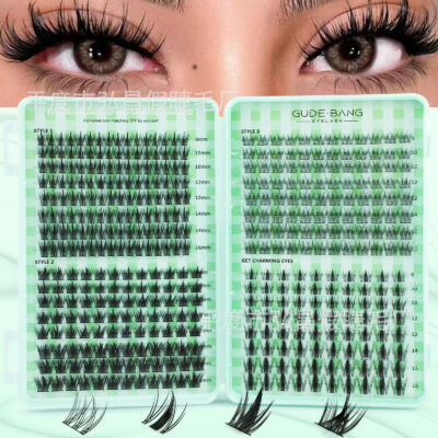 european and american cross border best selling false eyelash set, wheat ear pure wild autumn maple leaf triple fishtail 400 cluster eyelash book